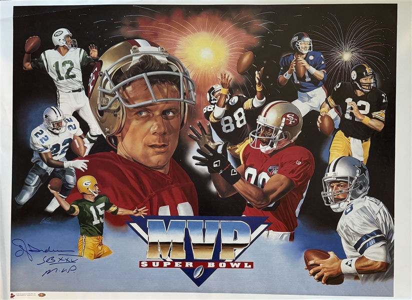 Signed Lithograph by NY Giants OTIS ANDERSON with inscription "SB XXV MVP". Certification by Pay It Forward.