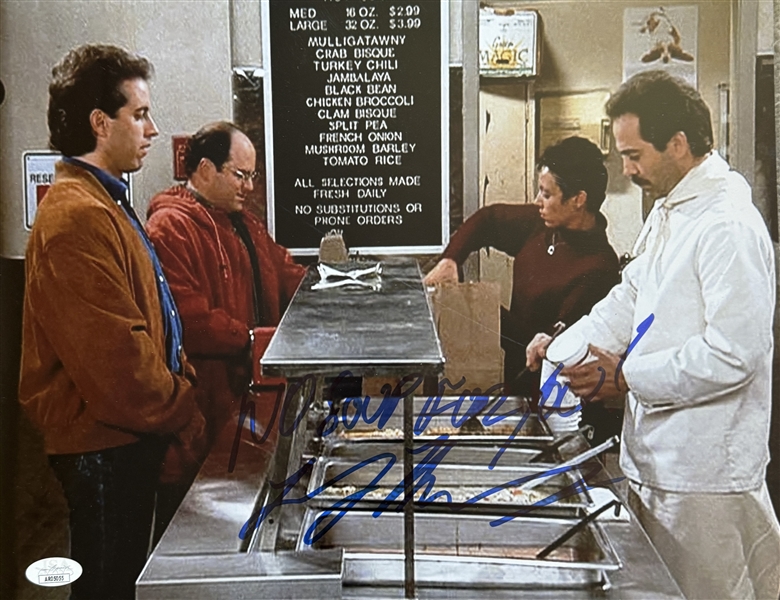 SEINFELD Larry Thomas Signed Photo 11x14 with inscription "No Soup For You. Soup Nazi" Certification by JSA Hologram.