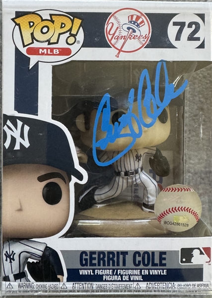 NY Yankees GERRIT COLE signed Funko POP! Certification by JSA Hologram.