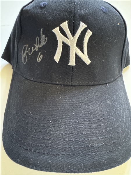 NY Yankees ROY WHITE #6 Signed Baseball Hat. Certification by Pay It Forward.