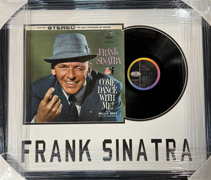 FRANK SINATRA  "Come Dance With Me" Unsigned Framed Collage with vinyl LP record.