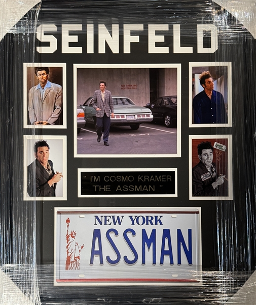 SEINFELD KRAMER "I am the Assman" with License Plate Unsigned Framed Collage 22x27"