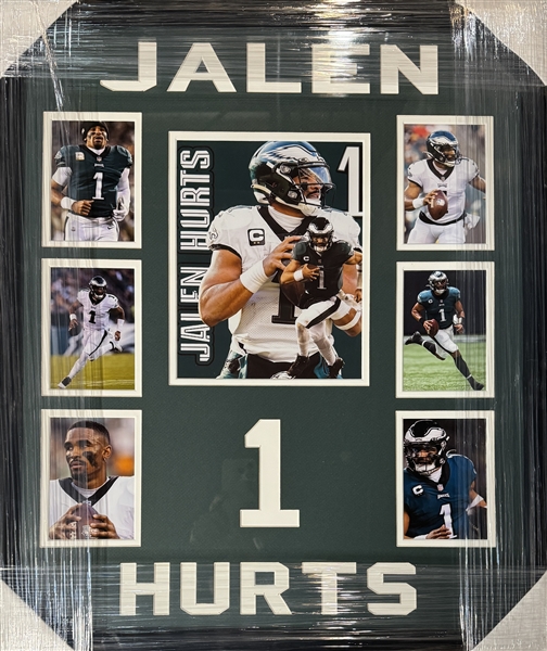 Philadelphia Eagles QB  "JALEN HURTS #1" Framed Unsigned Collage 22x27"