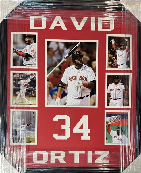 Boston Red Sox DAVID ORTIZ Unsigned Framed Collage 22x27"