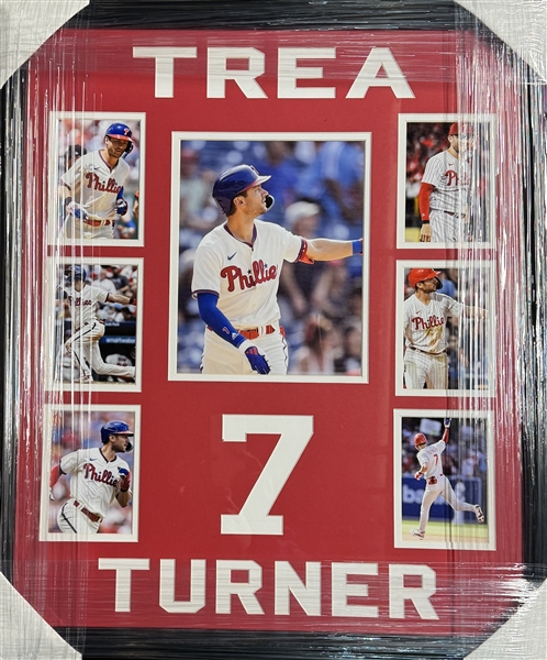 Philadelphia Phillies TREA TURNER  #7 Unsigned Framed Collage 22x27"