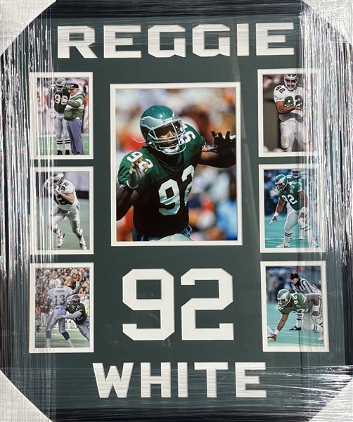 Philadelphia Eagles REGGIE WHITE #92 Unsigned Framed Collage 22x27"