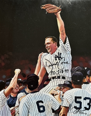 NY Yankees DAVID CONE Perfect Game Signed 11x14" Photo with inscription "PG 7/18/99" Certification by Pay It Forward.